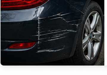 Example bumper scratch repair work