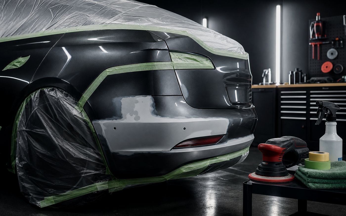 Generated professional paint and panel repair scene